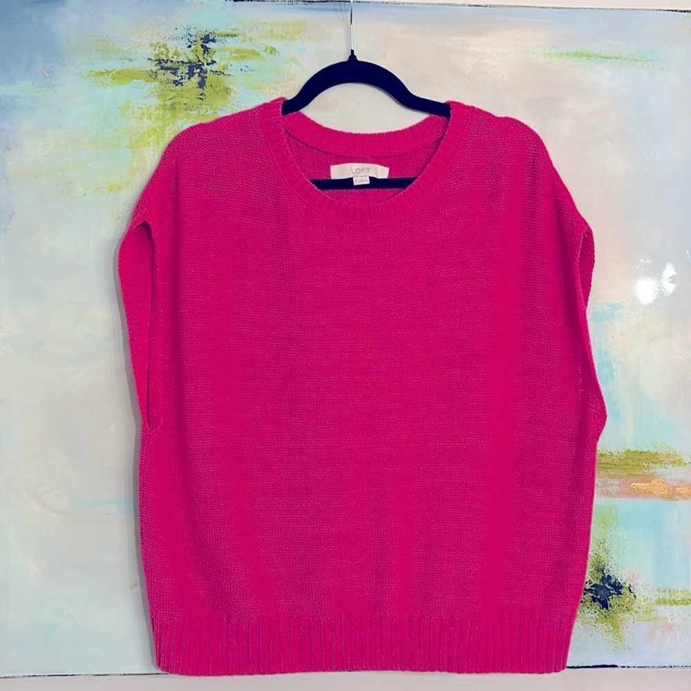 Loft fuschia sweater vest size XL women’s
